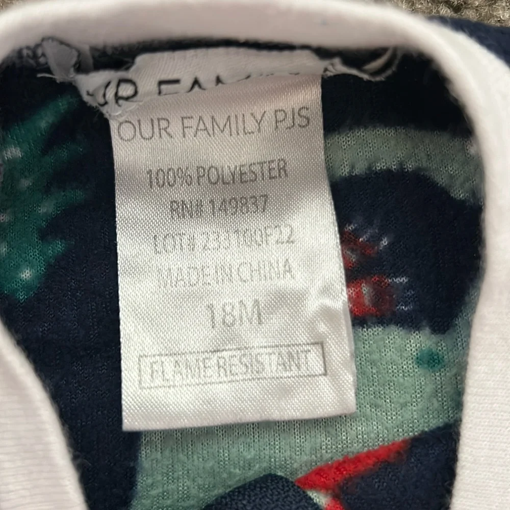 OUR FAMILY PJS Baby Boy Fleece Sleep n Play Sz 18M